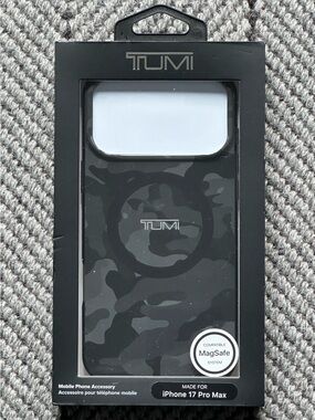 Tumi Black Camouflage MagSafe Case for iPhone 17 Pro Max - Black & Gray - NIB